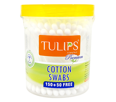 Tulip Premium 200 Tips-100 Stems in a Round Jar - Cotton Ear Buds / Swabs